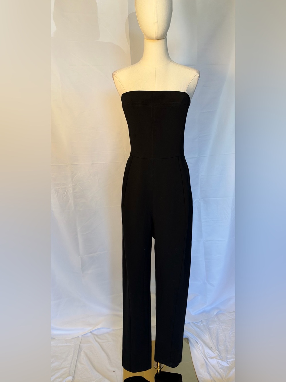 Black Halo Strapless Black Wide-Leg Jumpsuit